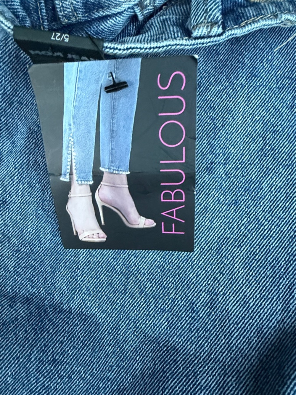 Fabulous Blue Skinny Jeans with Embellished Cuff - Picture 4 of 7